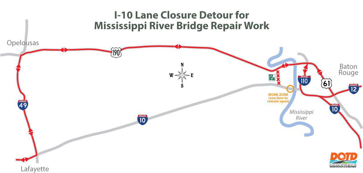 June 1 road work Baton Rouge